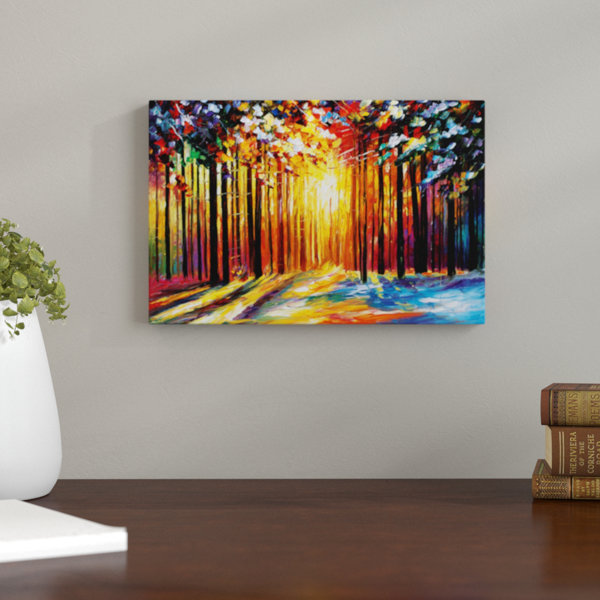 Ebern Designs Sun Of January Wrapped Canvas Painting Print
