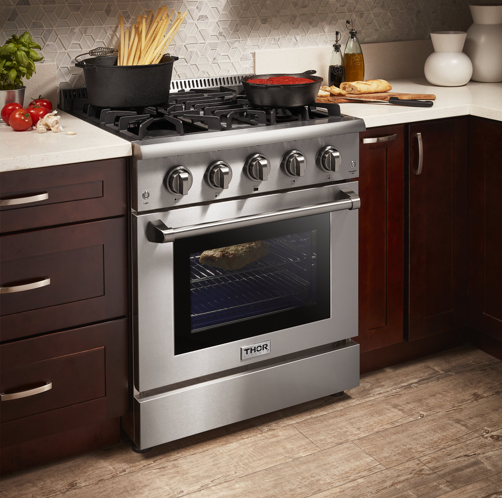 ThorKitchen Thor Kitchen 30" 4.2 Cubic Feet Dual Fuel Freestanding Convection Range Wayfair