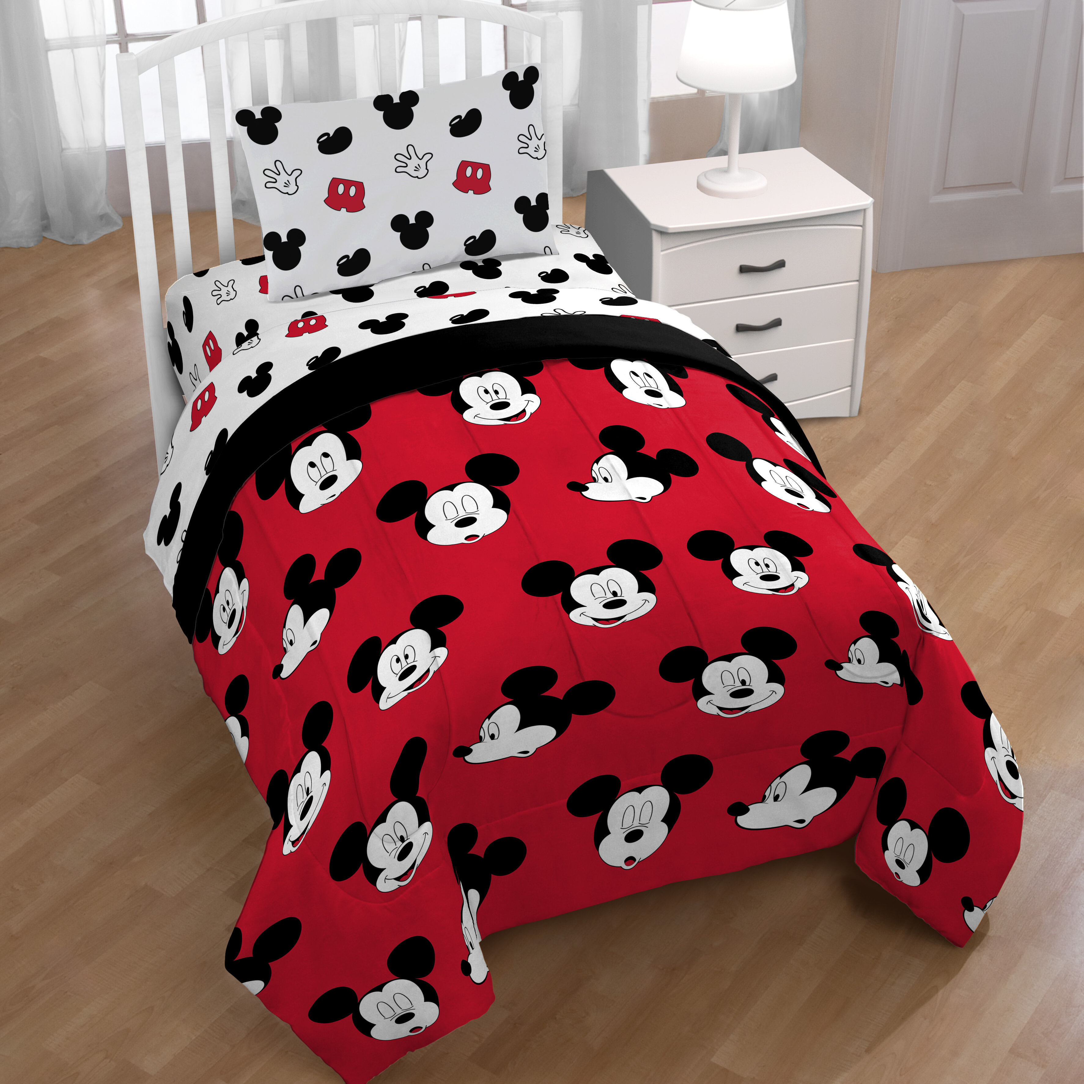 red and black mickey mouse crib bedding