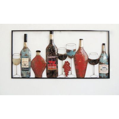 Wine Bottles and Glasses Wall Decor Charlton Home