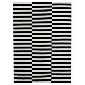 Hand-Woven Black Area Rug