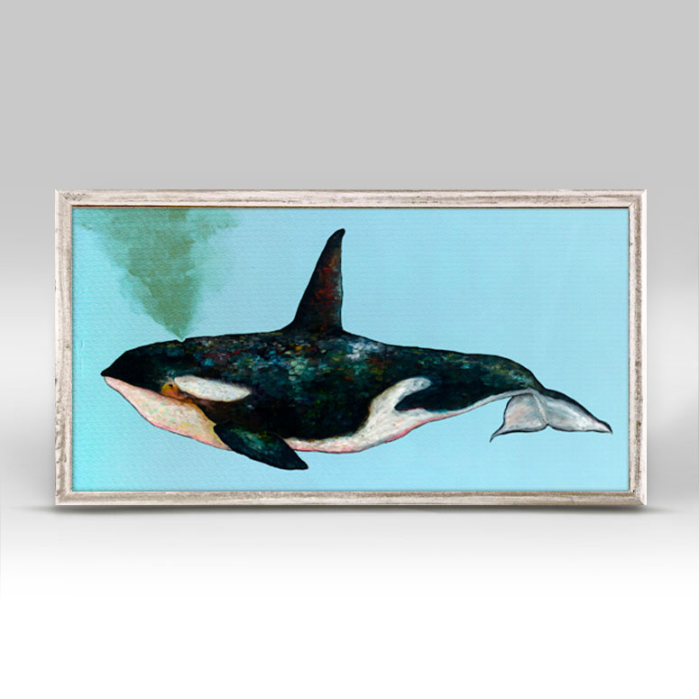 Highland Dunes Orca Picture Frame Acrylic Painting Print On