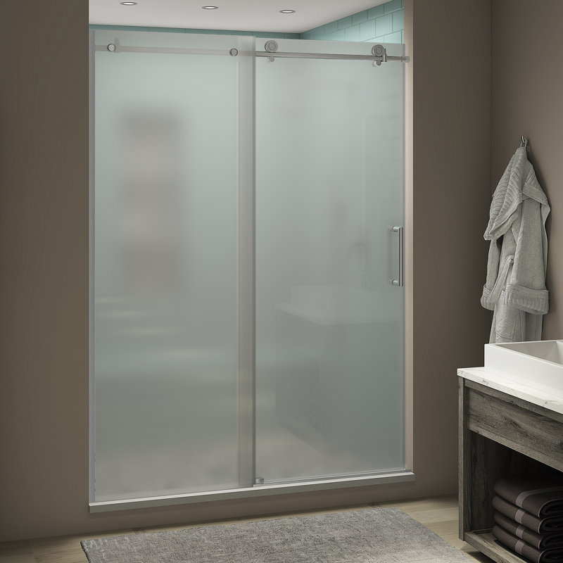 Aston Coraline Xl 60 W X 80 H Single Sliding Frameless Shower Door Wayfair