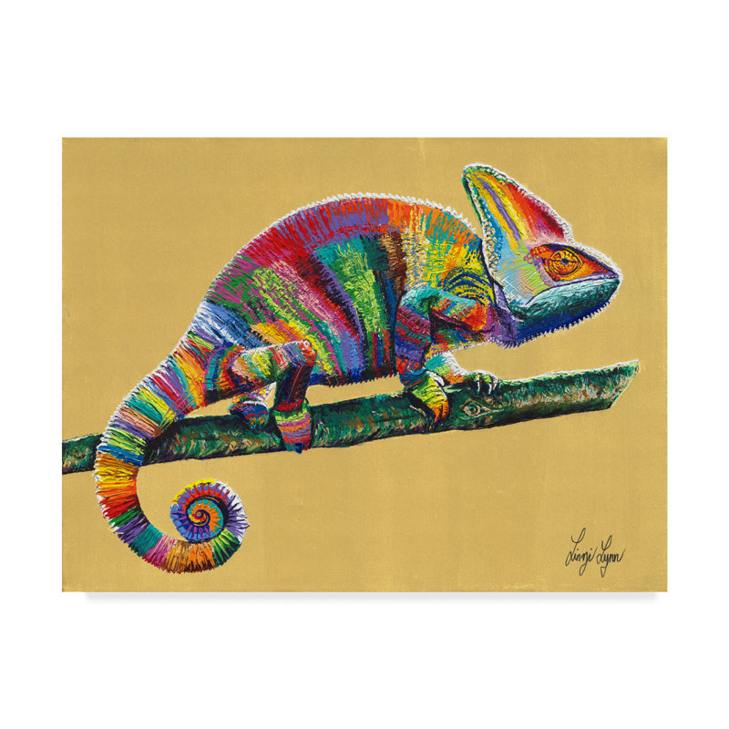 Ebern Designs Going Nowhere Lizard Acrylic Painting Print On