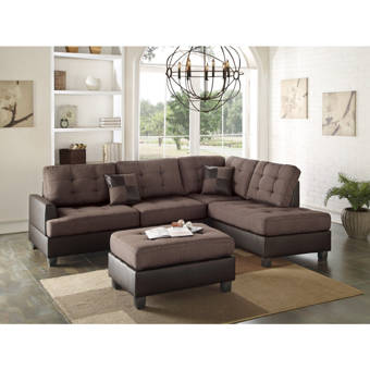 Zipcode Design Nash 92 Reversible Modular Sectional With Ottoman Reviews Wayfair