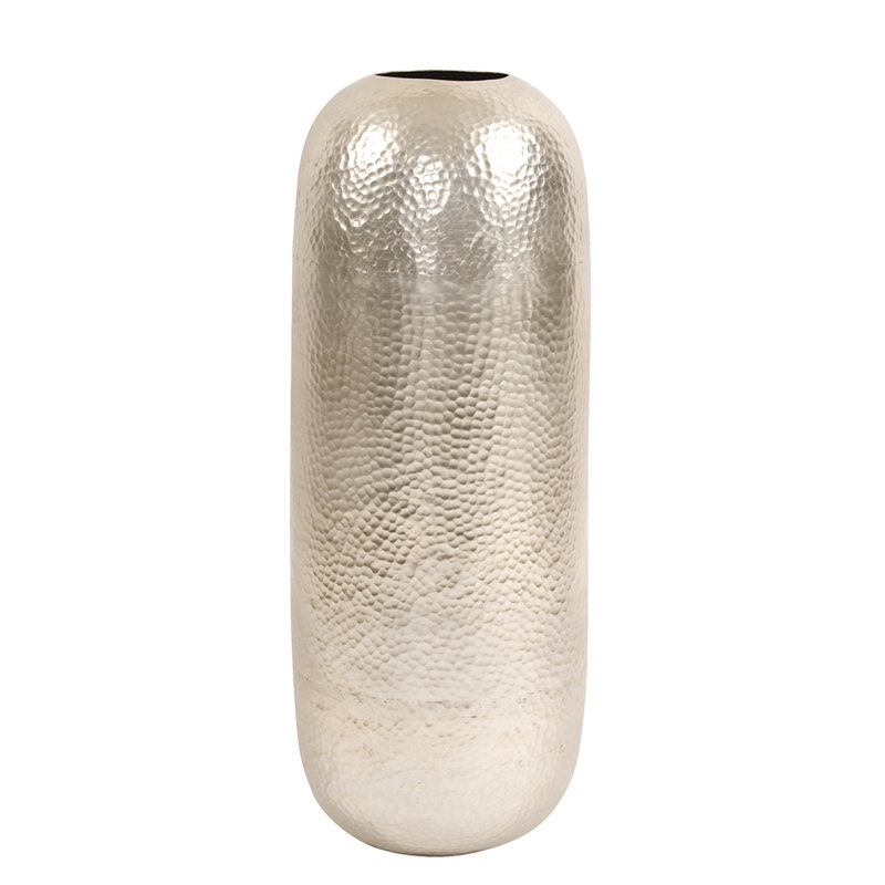 Bloomsbury Market Payeur Oversized Metal Cylinder Hammered Floor Payeur Oversized Metal Cylinder Hammered Floor Vase