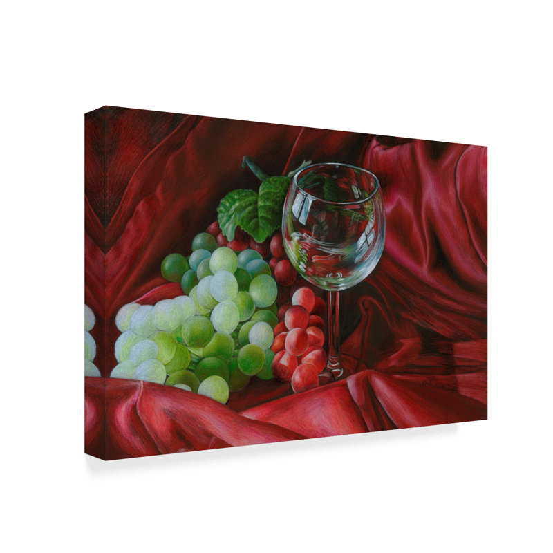 Fleur De Lis Living Red Satin And Grapes Acrylic Painting Print