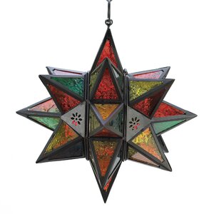 Jewel Tone Moroccan Style Star Lantern