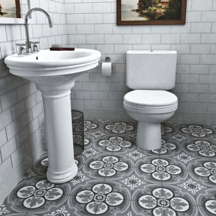 Modern Contemporary Hydraulic Tiles Allmodern Ciment 7 88 X Cement Field Tile In Gray White