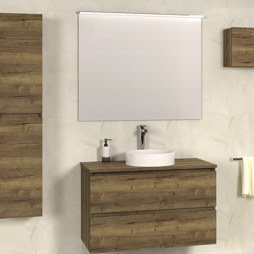 Bathroom 900mm Wall Hung Single Vanity Unit brown