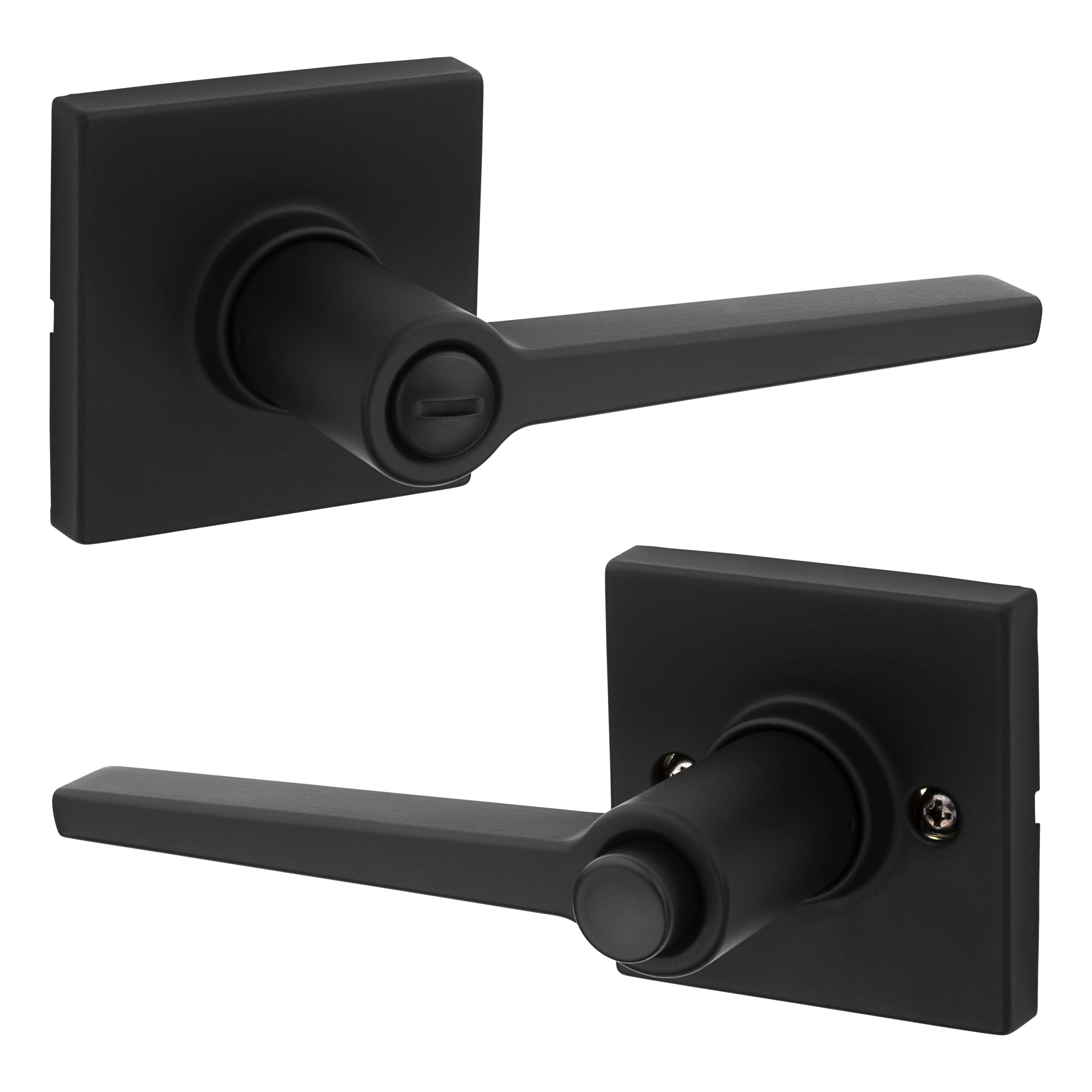 Kwikset Daylon Safelock Privacy Door Lever with Square Rosette ...