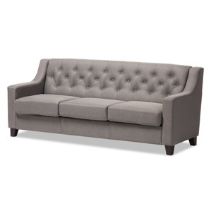 Wadsworth Modern and Contemporary Fabric Upholstered Button-Tufted Living Room 3 Seater Sofa by Red Barrel Studio