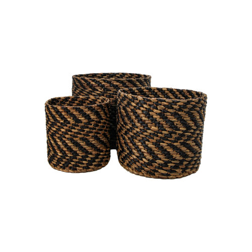 Wicker/Rattan 3 Piece Basket Set Bay Isle Home