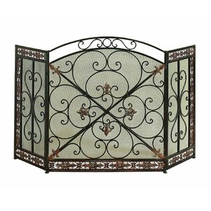 3 Panel Metal Fireplace Screen