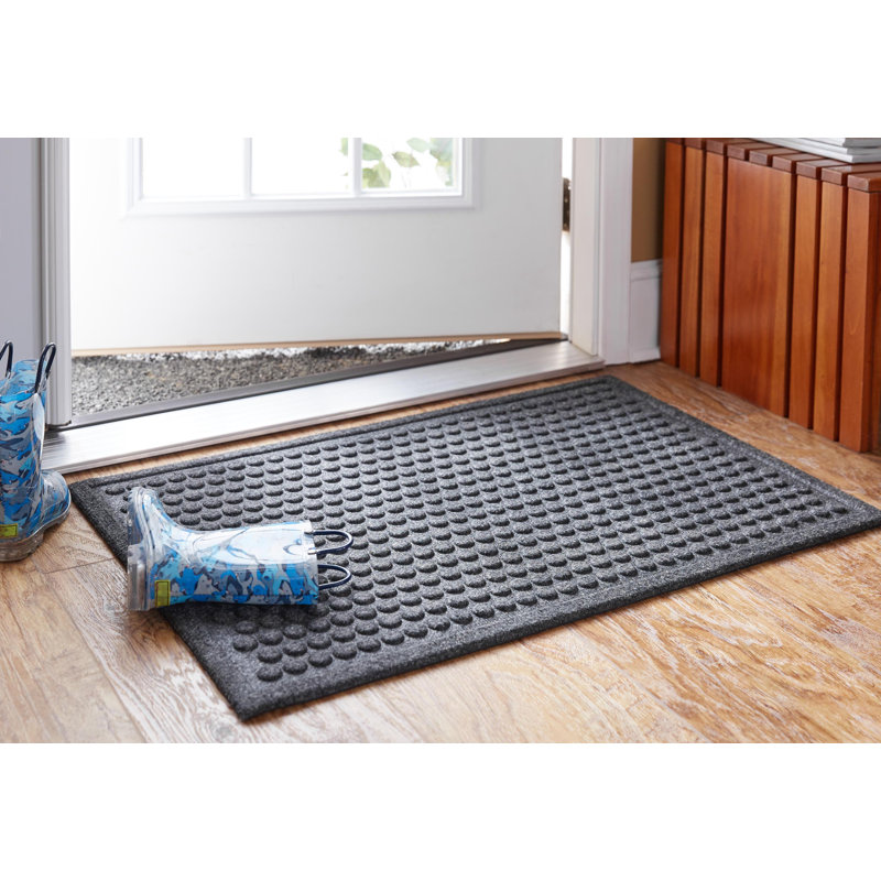 Door Mat Allium Grey Polypropylene Doormat Rubber Back Non Slip Matting Floor