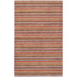 Bria Hand Knotted Wool Copper/Purple Area Rug