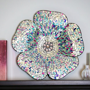 Mosaic Wall Decor Wayfair Mosaic Gl Flower Wall Décor