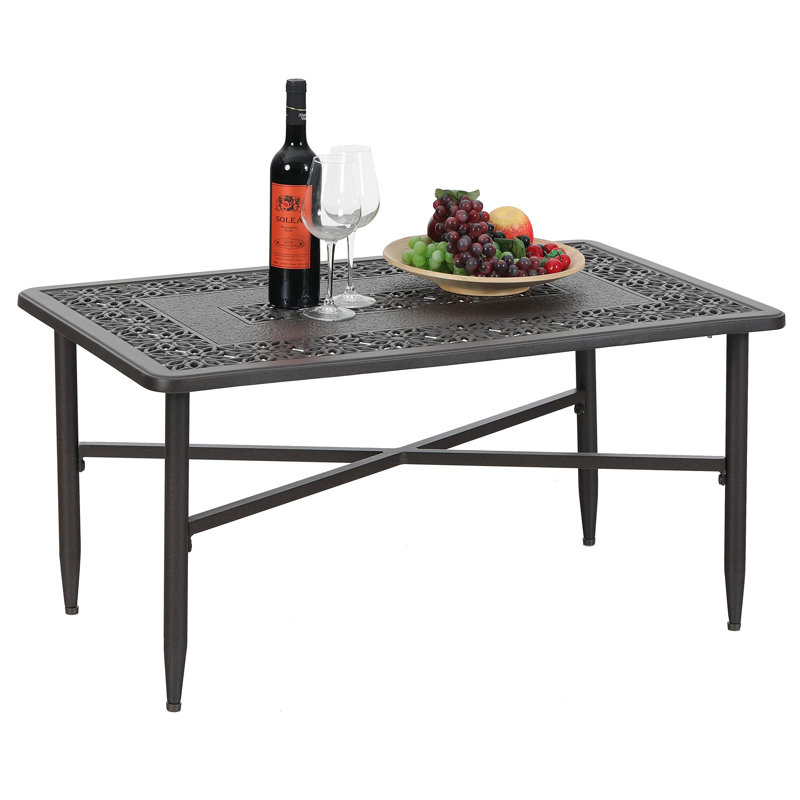Fleur De Lis Living Carty Outdoor Patio Rectangular Cast Aluminum Fleur De Lis Living Carty Outdoor Patio