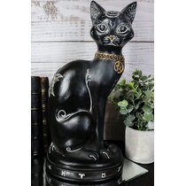 Halloween Black Cat Bank Decoration Yellow Eyes Union Product Large 17” Inches 