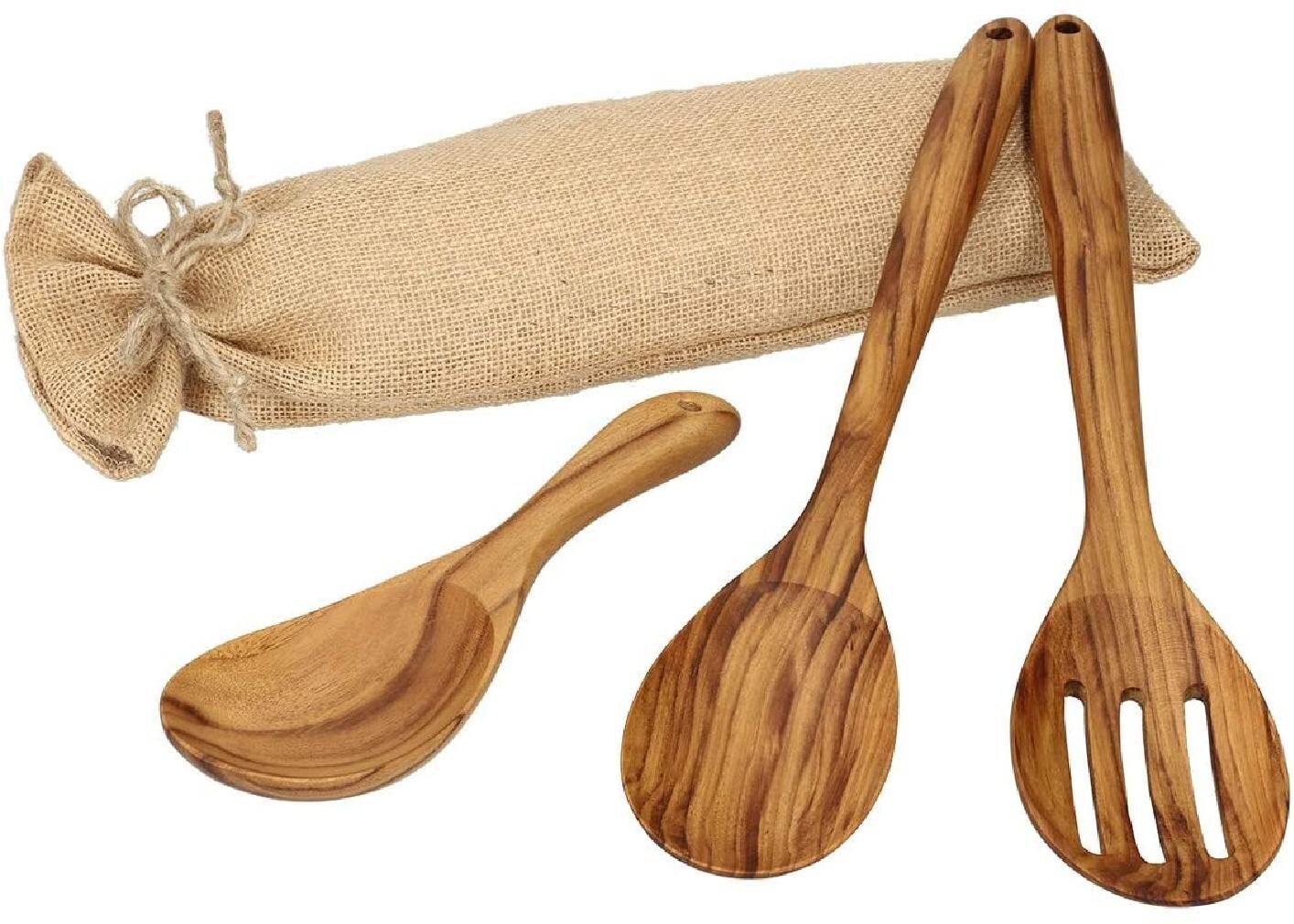 Wood Teak Utensils Kitchen Utensil Set Wooden Spoons Spatula Cooking Tool 