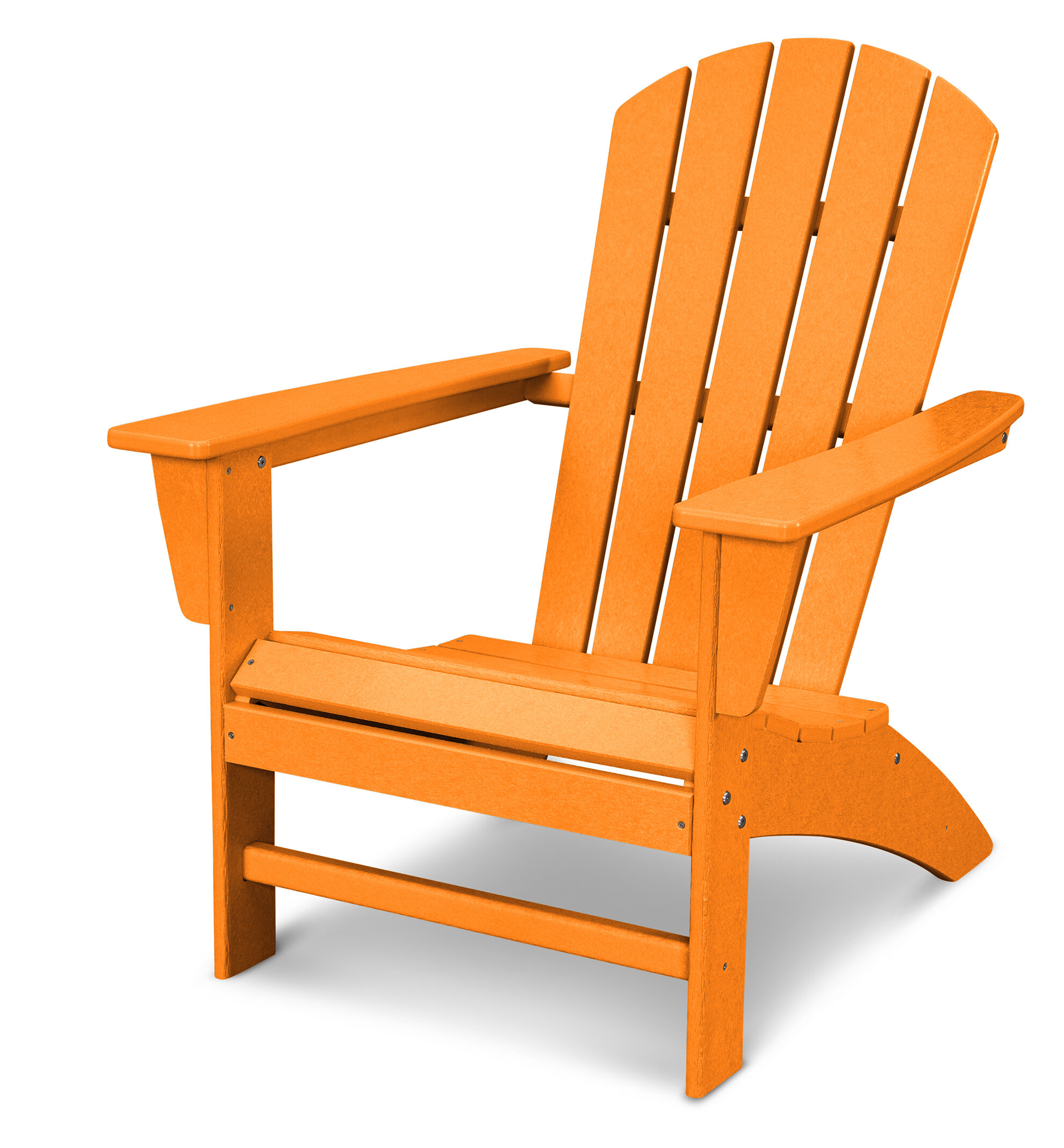 Yellow Painted Acacia Wood Upright Adirondack Chair