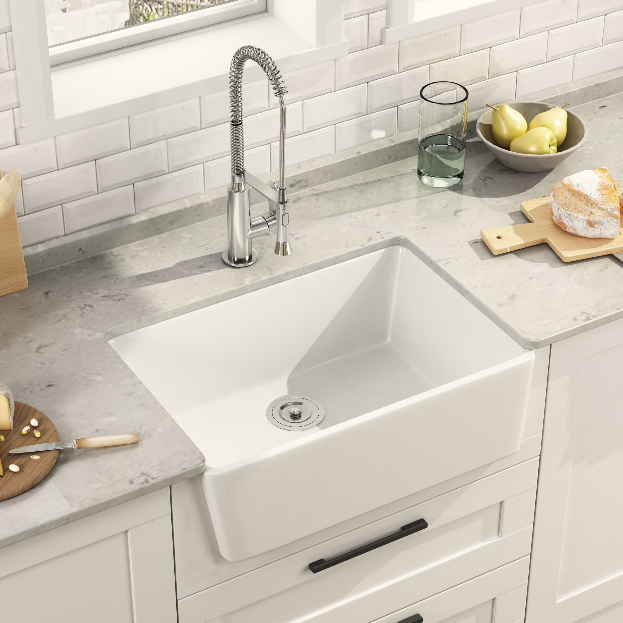 DeerValley 24 L X 15 W Farmhouse Apron Kitchen Sink Reviews Wayfairca