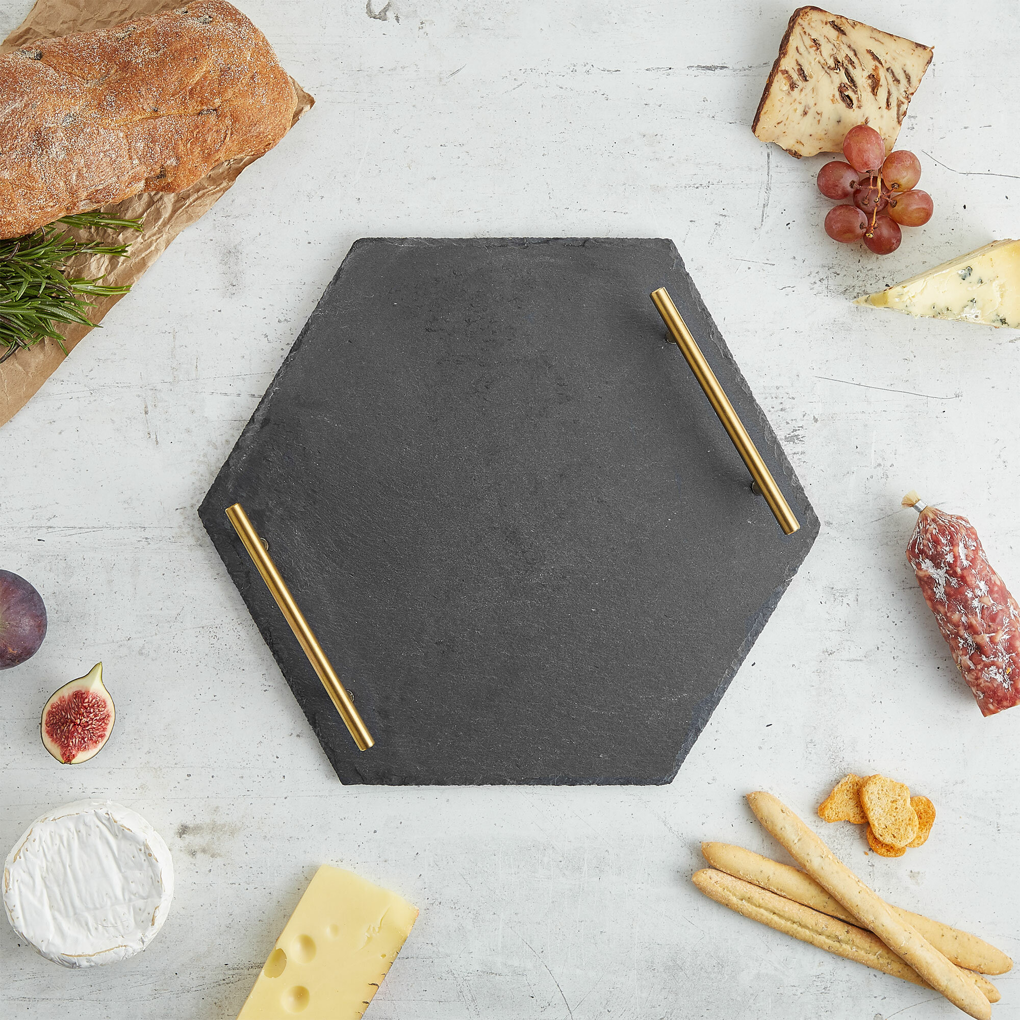 Perfect for Cheese Set of 6 8.7 x 6.3 Cheese Boards/Platters/Plates Desserts Tapas VonShef Slate Serving Tray Set