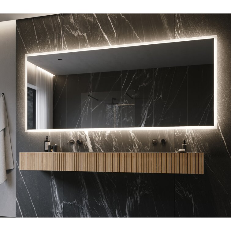 backlit bathroom mirror rectangle