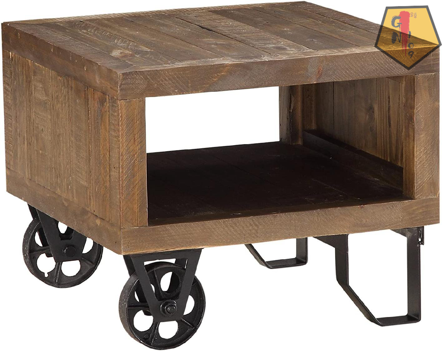 GN109 20'' Tall Solid Wood Wheel End Table Wayfair