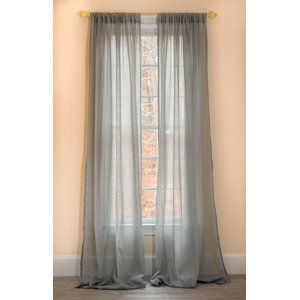 Sierra Solid Sheer Rod pocket Single Curtain Panel
