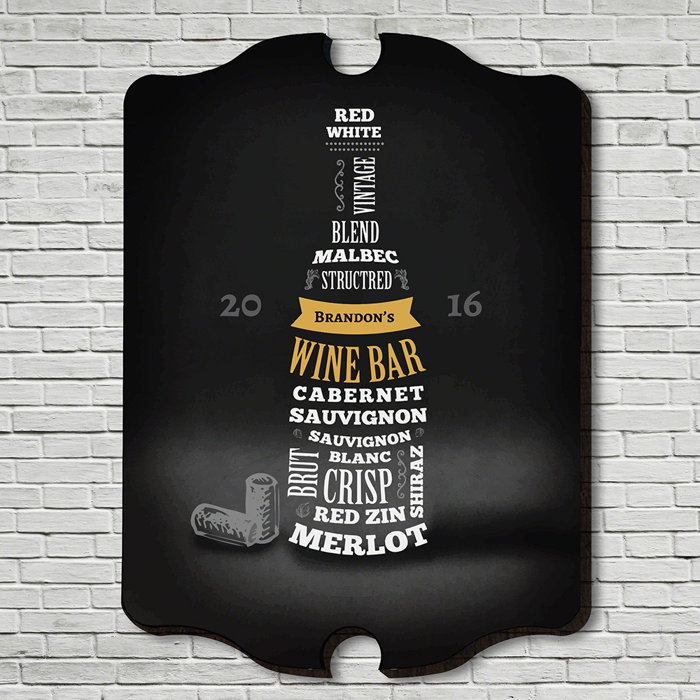 Home Wet Bar Vintage Blend Personalized Wine Bar Sign Wall Decor
