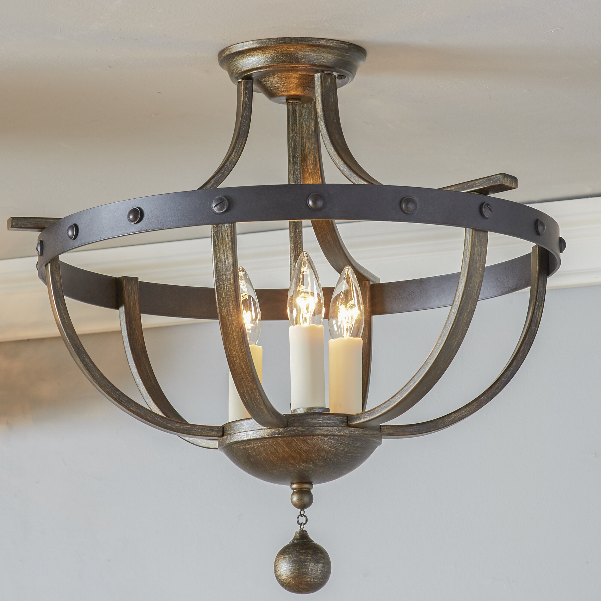 Betty Jo 3 Light Semi Flush Mount