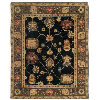 Tufenkian Donegal Branches Oriental Hand Knotted Wool Black Ivory Area Rug Wayfair