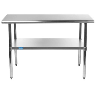 Stainless Steel Work Table with Undershelf. Metal Prep Table. NSF - Certified