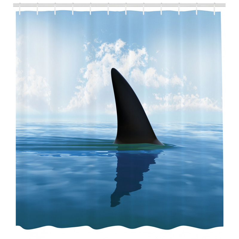 East Urban Home Shark Shower Curtain Set Hooks Wayfair
