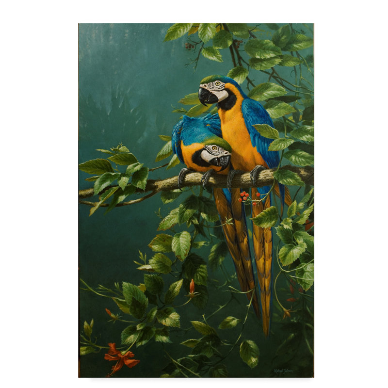 World Menagerie Parrots Love Is Acrylic Painting Print On