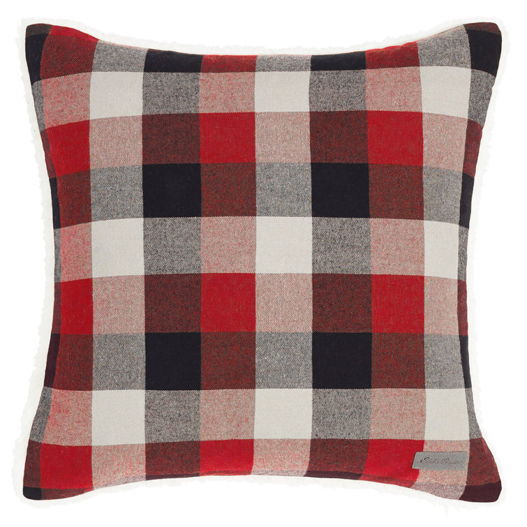 gray plaid throw pillow