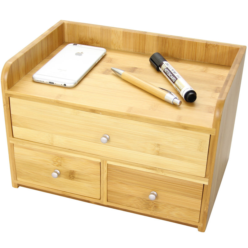 Natur Pur Deese Bamboo Desk Organiser With 3 Drawers Reviews