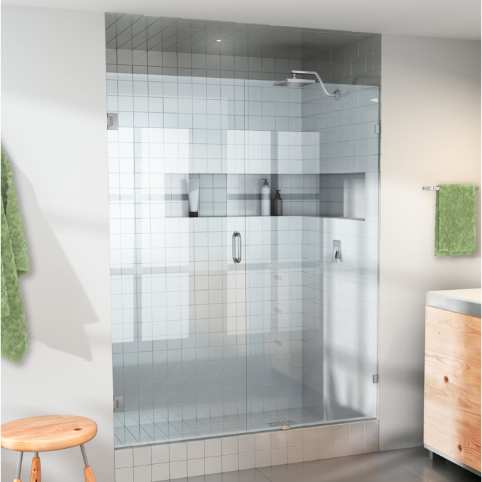 57 5 X 78 Hinged Frameless Shower Door 57 5 X 78 Hinged Frameless Shower Door