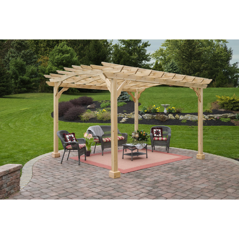 Yardcraft 10 Ft W X 12 Ft D Solid Wood Pergola With Mounting Kit