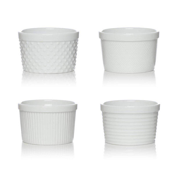 mycuisina 12 oz stoneware round porcelain textured ramekins reviews wayfair