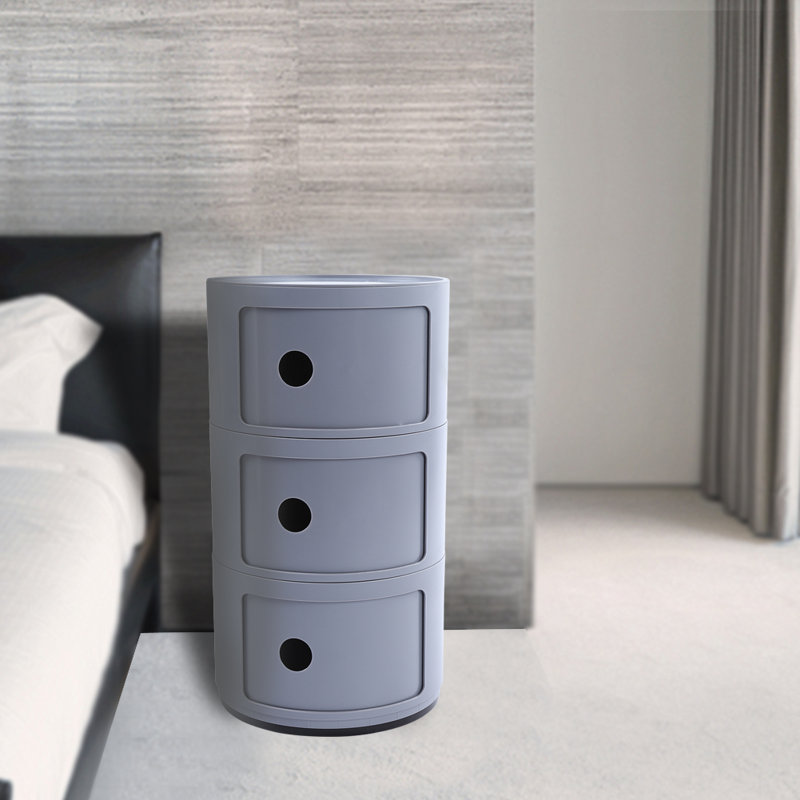 Latitude Run Bonnie Lee 3 Drawer Plastic Nightstand In Gray Wayfair