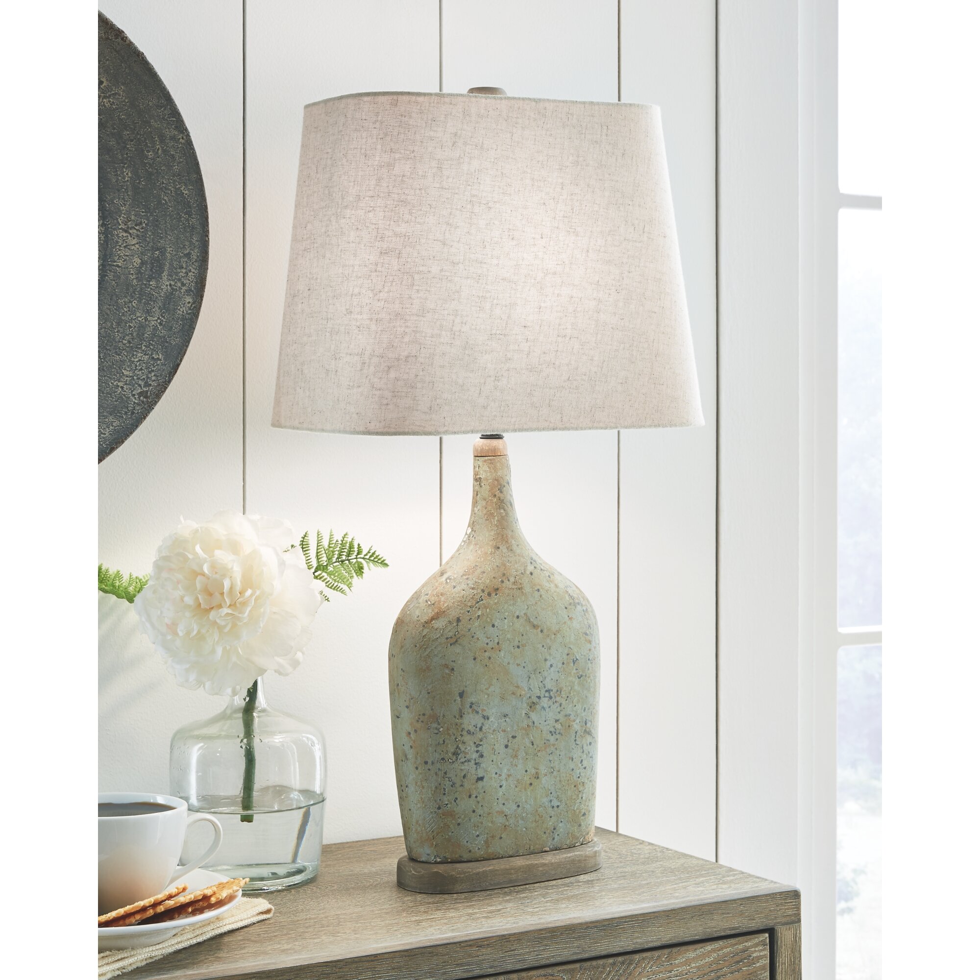 sage green floor lamp