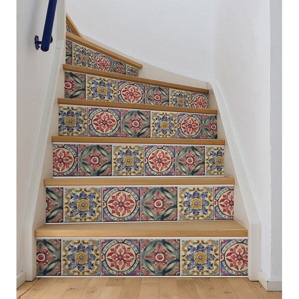 Stairs decals 24 Mexican Tile Stickers for bathroom Decals murals backsplash C 