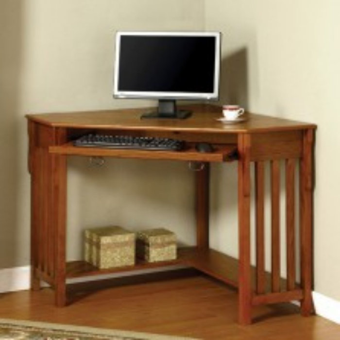 Charlton Home Mcelroy Corner Solid Wood Corner Writing Desk