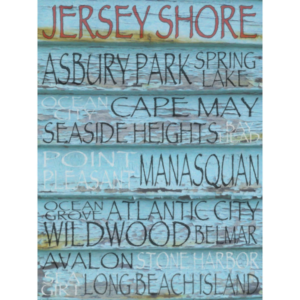 Highland Dunes Trent New Jersey Down The Shore Jersey Shore By Graffitee Studios Wrapped Canvas Textual Art Print Reviews Wayfair