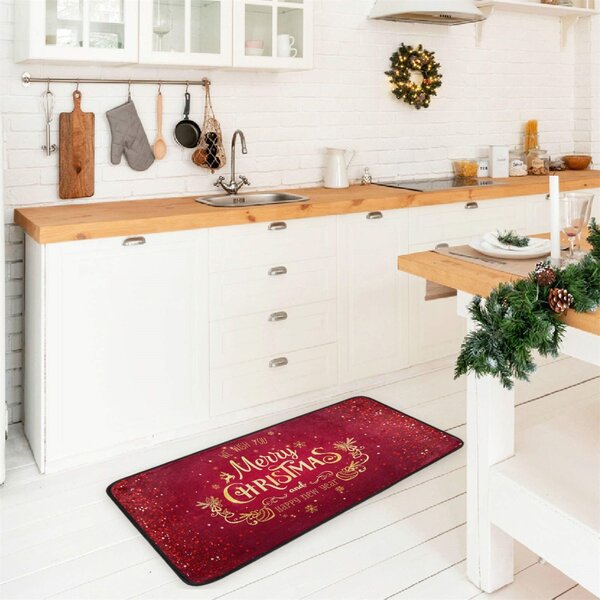 Snowman and Christmas Tree Kitchen Rugs Non-Slip Kitchen Mats 39 x 20 Inches Bath Runner Rug Doormats Area Mat Rugs Carpet Cushioned Mat for Home Decor 