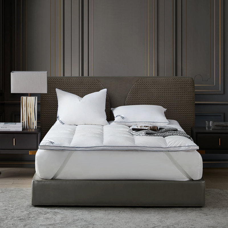 HGOOSE 2" Hungarian Down Feathers Mattress Topper Bed Size: King