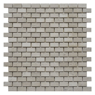 Brick 0.62" x 1.25" Marble Mosaic Tile in White Oak by