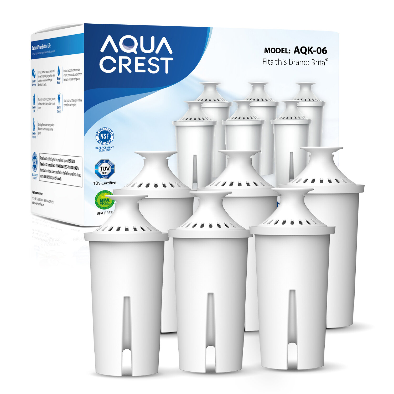 Compatible with Brita 3-Pack Brita Basics Water Filters for Water Pitchers 